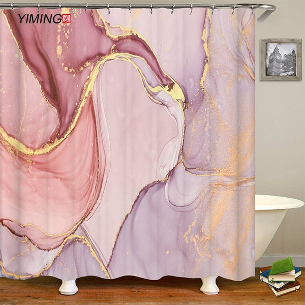Blush Marble Shower Curtain