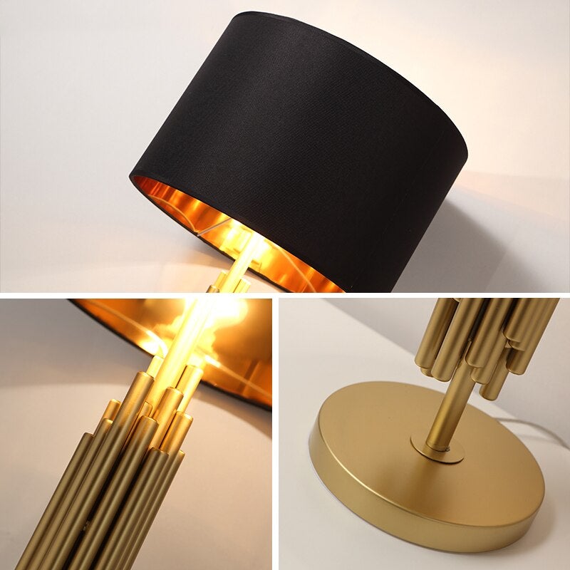 Nordic LED Iron Art Table Lamp Cafe Modern Restaurant Living Room Desk Lamp Bedroom Bedside Table Light Reading Decor Fixtures