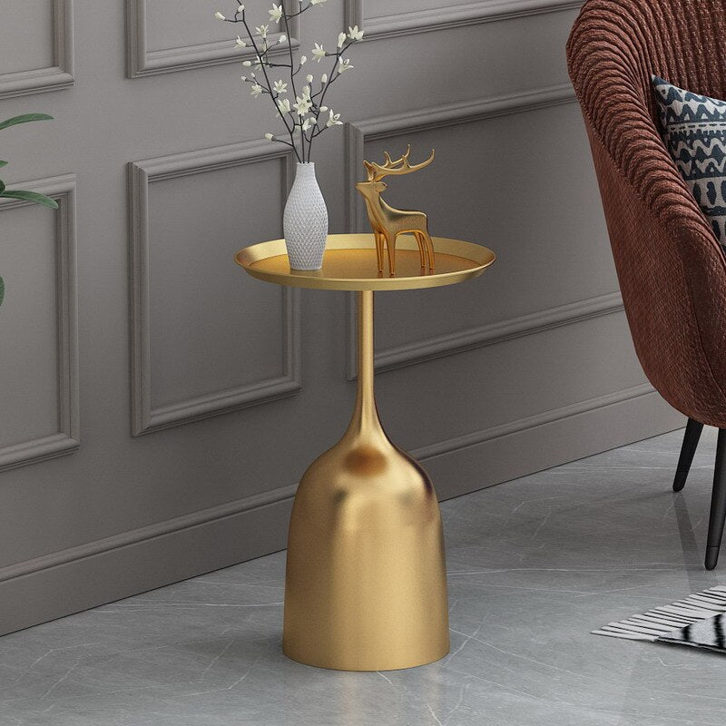 Solid metal support Nordic marble side high temperature nano baking varnish ins simple modern creative sofa small tea table side