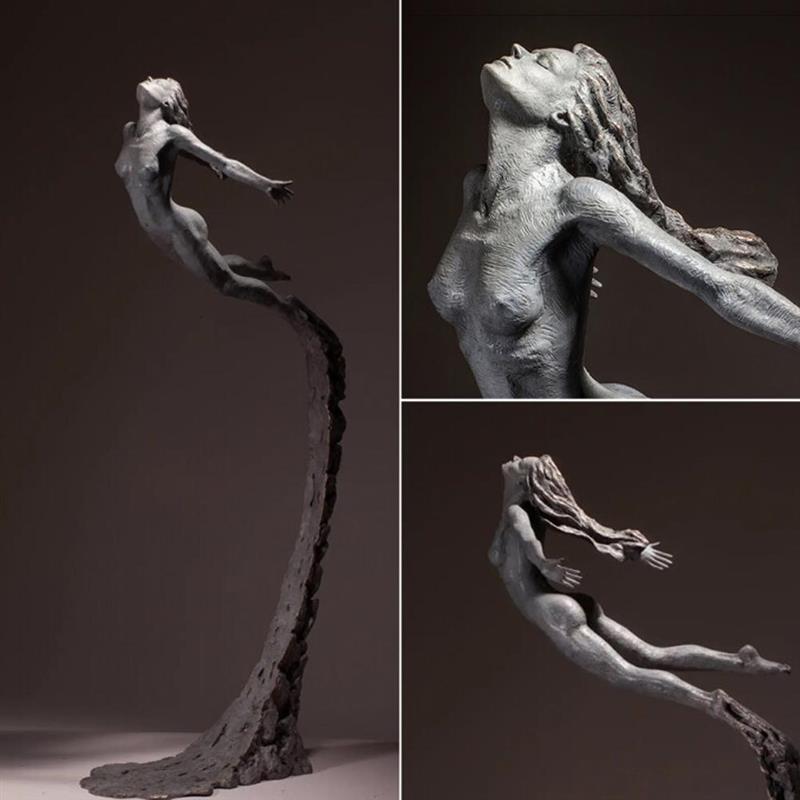 Resin Modern Nude Art Statue Sexy Girl Figurine Office Desktop Home Decoration Accessories Handmade Crafts Sculpture