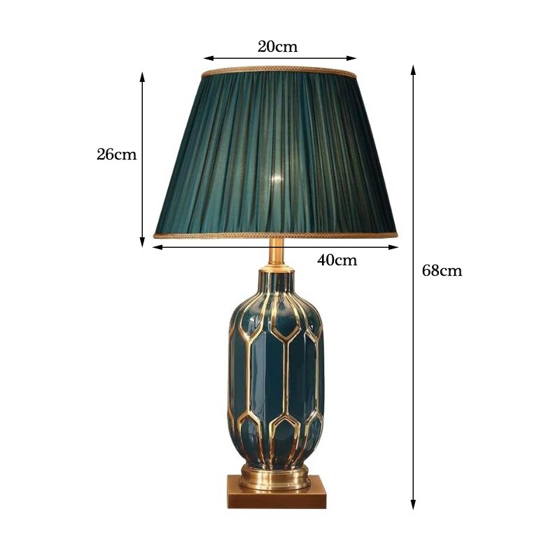 American Ceramic Simple Table Lamp Living Room Study Bedroom Bedside Light AC85-265V Fabric Table Lamp