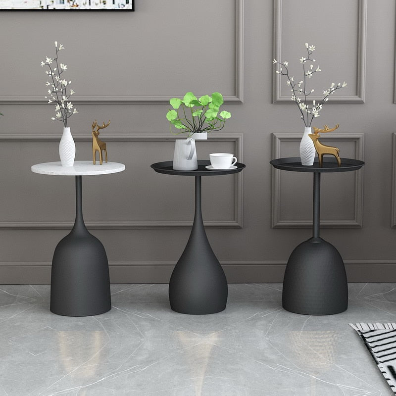 Solid metal support Nordic marble side high temperature nano baking varnish ins simple modern creative sofa small tea table side